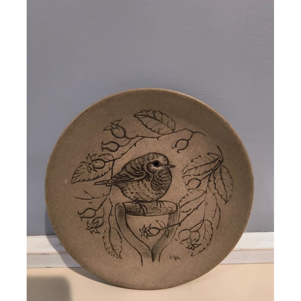 Poole England Bird and Rosehip‎ Decorative Plate Art Pottery